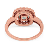 Vintage Style Round Natural Stone Halo Ring