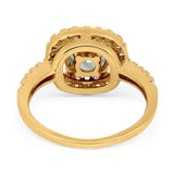 Vintage Style Round Natural Stone Halo Ring