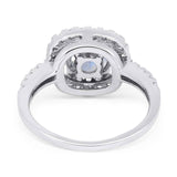 Vintage Style Round Natural Stone Halo Ring