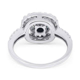 Vintage Style Round Natural Stone Halo Ring