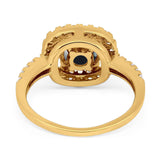 Vintage Style Round Natural Stone Halo Ring