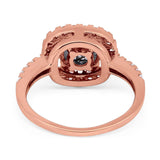 Vintage Style Round Natural Stone Halo Ring