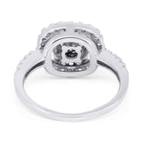 Vintage Style Round Natural Stone Halo Ring