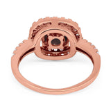 Vintage Style Round Natural Stone Halo Ring