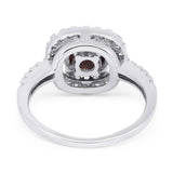 Vintage Style Round Natural Stone Halo Ring