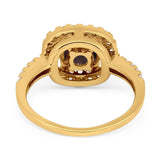 Vintage Style Round Natural Stone Halo Ring