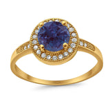 Round Halo CZ Ring