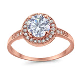 Round Halo CZ Ring