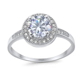 Round Halo CZ Ring