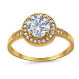 Round Halo CZ Ring