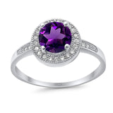 Round Halo CZ Ring
