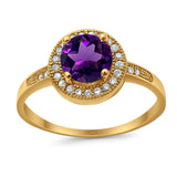 Round Halo CZ Ring