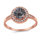 Round Halo CZ Ring