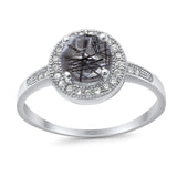 Round Halo CZ Ring