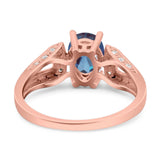 Art Deco Oval Natural Stone Wedding Ring