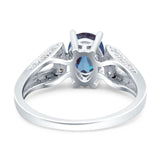 Art Deco Oval Natural Stone Wedding Ring