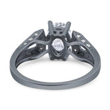 Art Deco Oval Natural Stone Wedding Ring