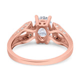 Art Deco Oval Natural Stone Wedding Ring