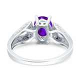 Art Deco Oval Natural Stone Wedding Ring
