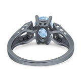 Art Deco Oval Natural Stone Wedding Ring