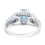 Art Deco Oval Natural Stone Wedding Ring