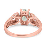 Art Deco Oval Natural Stone Wedding Ring