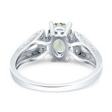 Art Deco Oval Natural Stone Wedding Ring