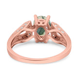 Art Deco Oval Natural Stone Wedding Ring