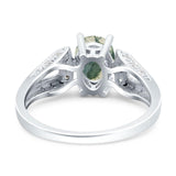 Art Deco Oval Natural Stone Wedding Ring