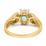 Art Deco Oval Natural Stone Wedding Ring