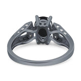 Art Deco Oval Natural Stone Wedding Ring