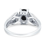 Art Deco Oval Natural Stone Wedding Ring