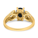 Art Deco Oval Natural Stone Wedding Ring