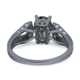 Art Deco Oval Natural Stone Wedding Ring