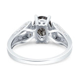 Art Deco Oval Natural Stone Wedding Ring