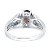 Art Deco Oval Natural Stone Wedding Ring