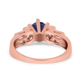Art Deco Round Natural Stone Cocktail Ring