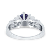 Art Deco Round Natural Stone Cocktail Ring
