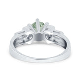Art Deco Round Natural Stone Cocktail Ring