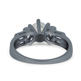Art Deco Round Natural Stone Cocktail Ring