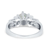 Art Deco Round Natural Stone Cocktail Ring