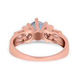 Art Deco Round Natural Stone Cocktail Ring