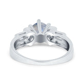 Art Deco Round Natural Stone Cocktail Ring