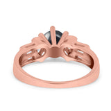 Art Deco Round Natural Stone Cocktail Ring