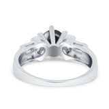 Art Deco Round Natural Stone Cocktail Ring