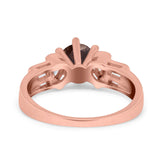 Art Deco Round Natural Stone Cocktail Ring