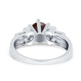 Art Deco Round Natural Stone Cocktail Ring