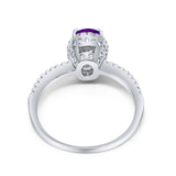 Art Deco Oval Hidden Halo Ring