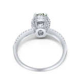Art Deco Oval Hidden Halo Ring