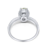 Art Deco Oval Hidden Halo Ring